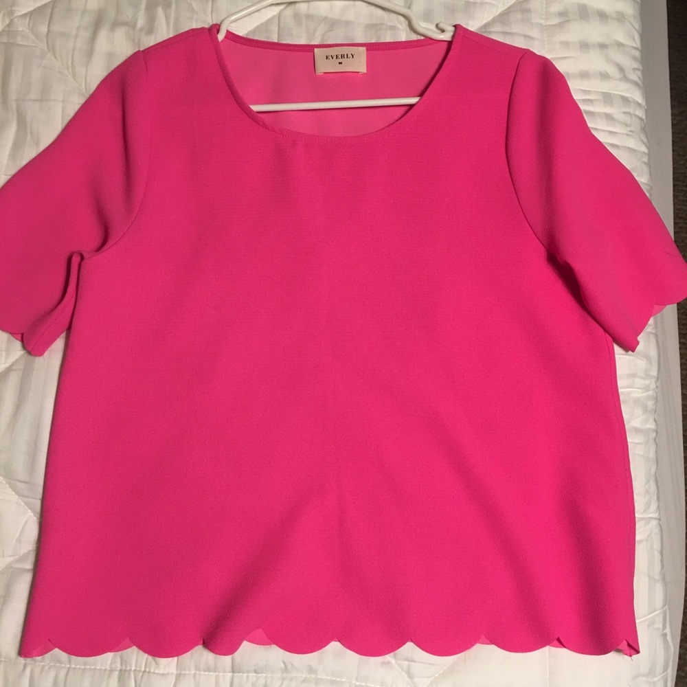 Pink scalloped top